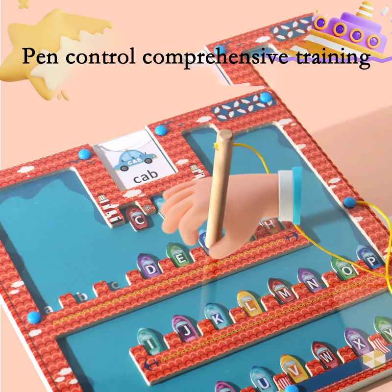 Magnetic Maze Toy Montessori Maze Activity Board Alphabet Learning | Educational Montessori Maze Magnetic Puzzle For kids