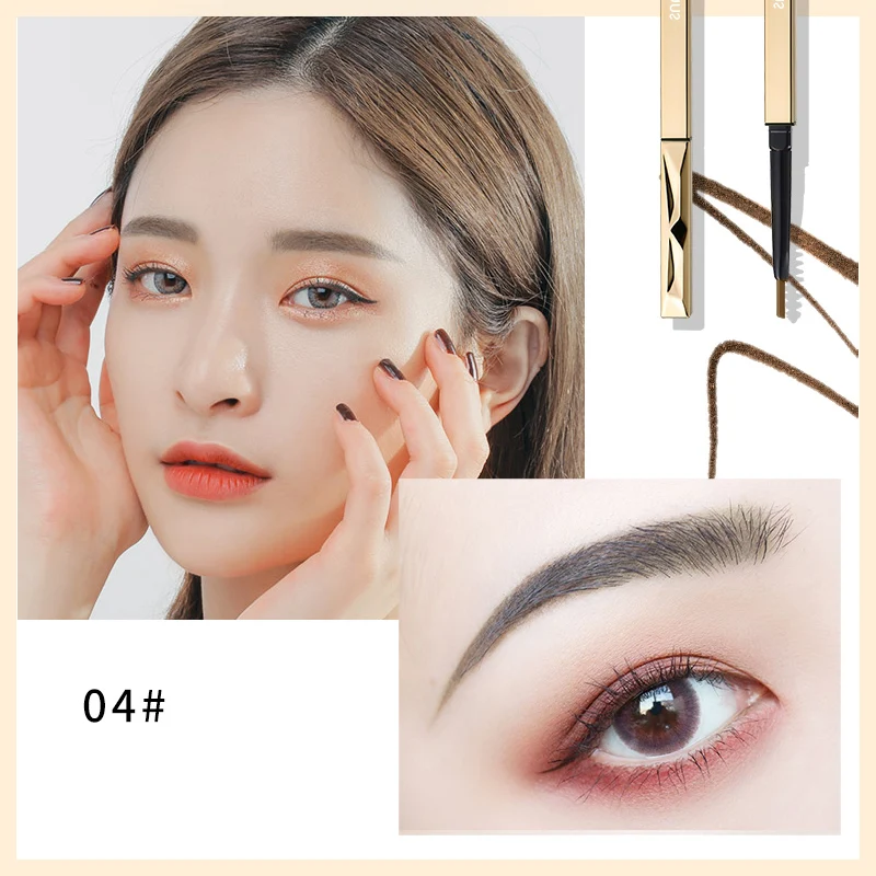 Wholesale Double Head Professional Makeup Eyebrow Painting Waterproof Black Fill Fluff Eyebrow Pomade Pencil Brush