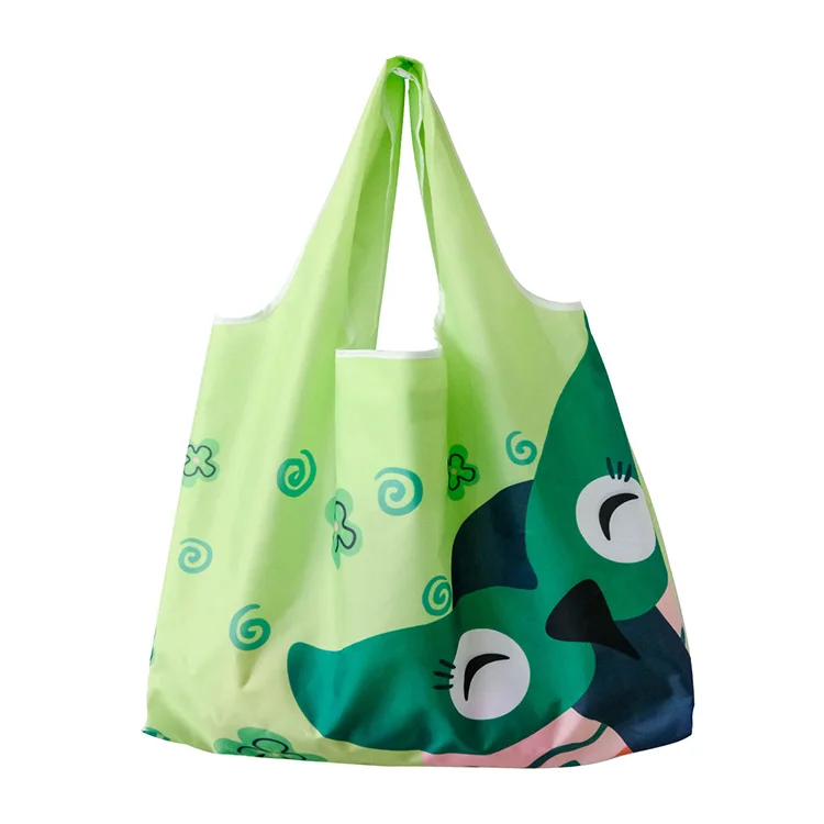 Custom available Reusable 100%Polyester Grocery Tote Shopping bags