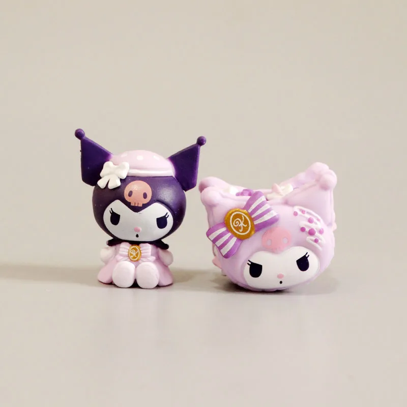 Lovely Wholesale Cartoon My Melody Toys Anime Kuromi PVC Action Figure Kawaii Figure Cake Decoration Collection Birthday Gift