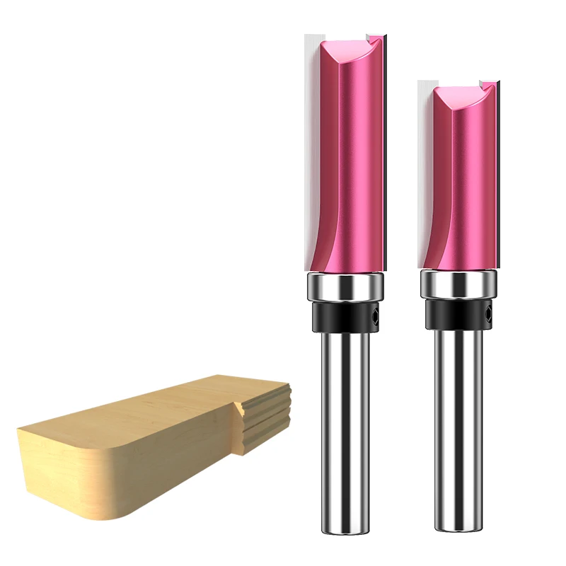 HUHAO 8mm Profile Trimming Cutter Straight Edge Profiling Woodworking Milling Cutter wood Engraving Machine Tool