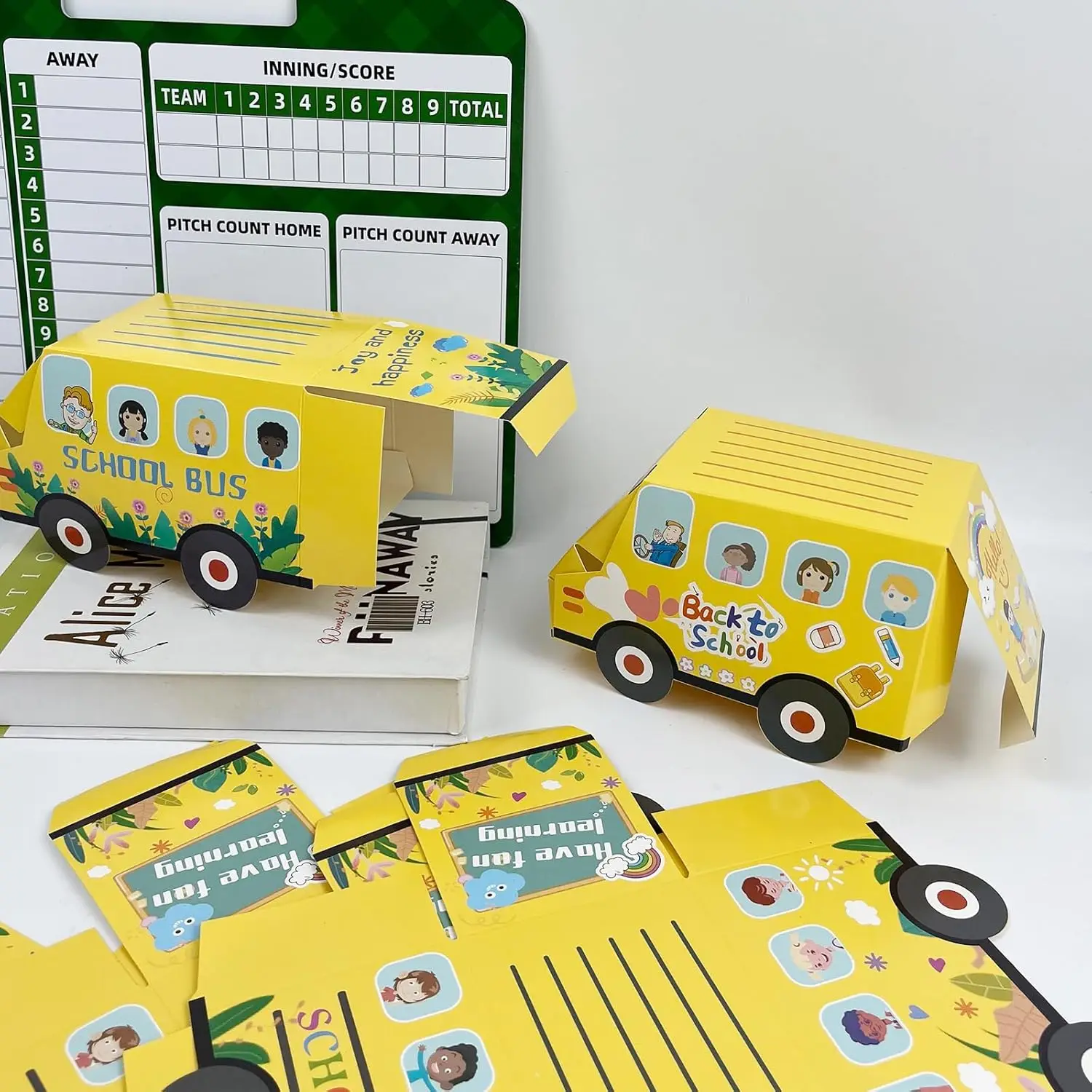 12Pcs School Bus Party Treat Boxes Back to School Gift Box First Day of School Cardboard Box for Party Decor Supplies