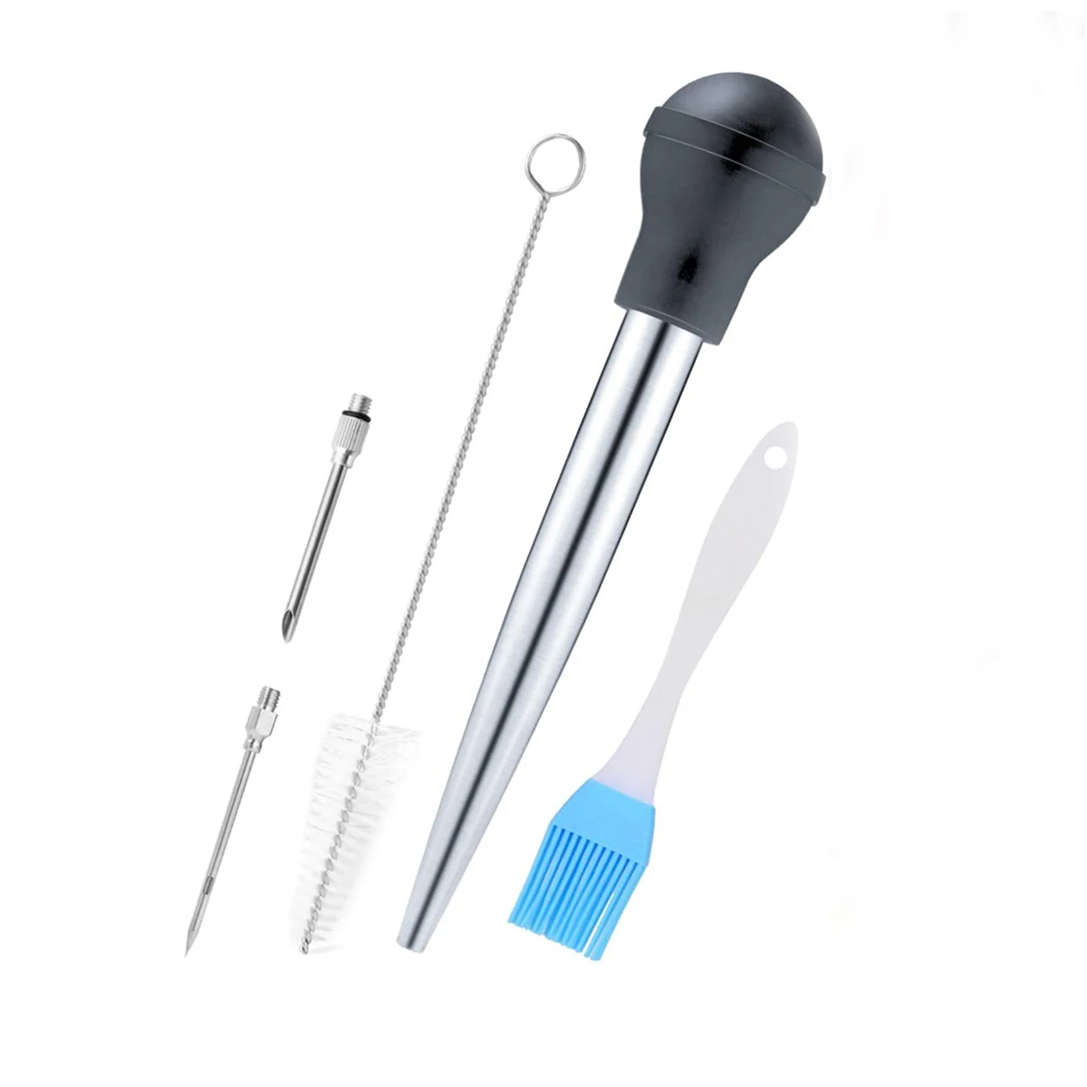 Wholesale factory direct sale good quality competitve price multifunction stainless steel meat injector bbq baster set