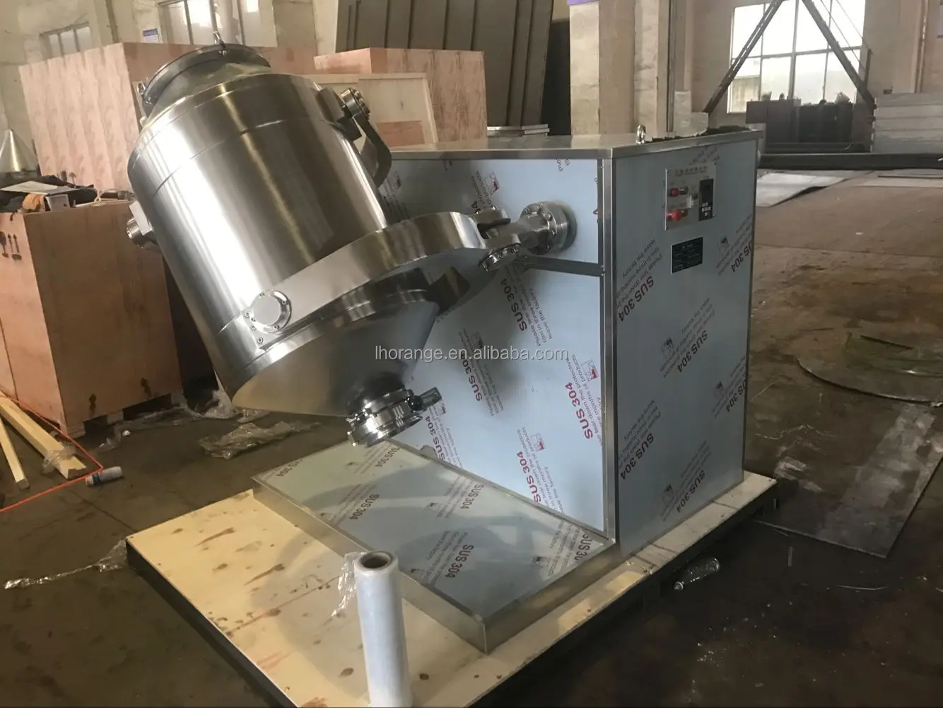 high quality Two-dimensional mixer Rotating Drum Industrial Powder Mixer Mixing