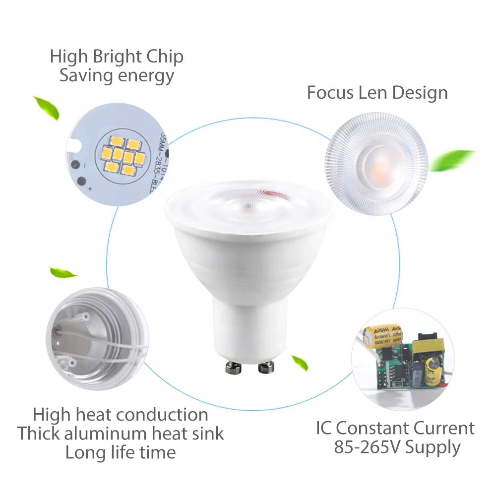 
Hot sale spot light led gu10 bulbs 6w MR16 SpotLight Warm Light lamp 