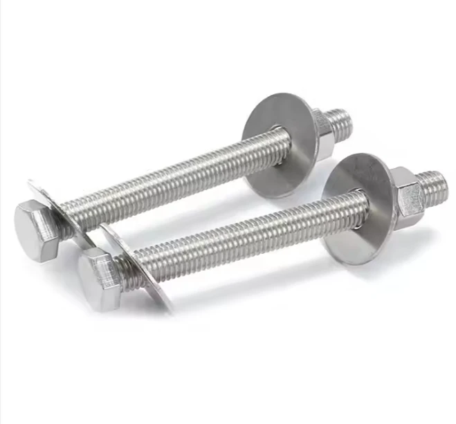 DIN912 SS304 SS316  OEM Supply Stainless Steel Hex Head Bolt Extra Long Hex Head Bolts with Belt Gasket