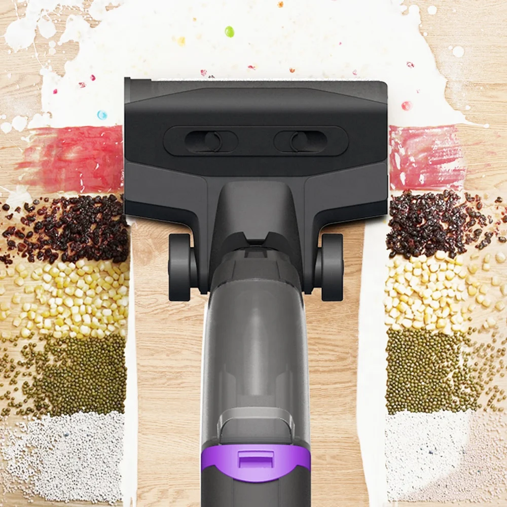 Portable Cordless Wet & Dry Vacuum Cleaner with Self-Cleaning Feature Hand-Held Battery Powered Floor Washer for Household Use