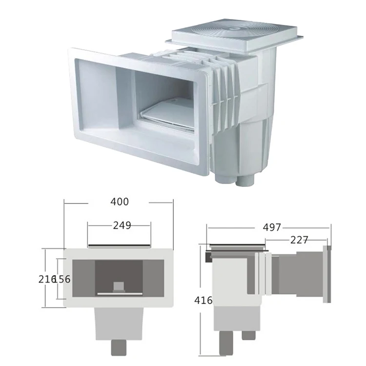 PIKES Manufacture Supply ABS Material Skimmer For Large Size Of Swimming Pool skimmer pool