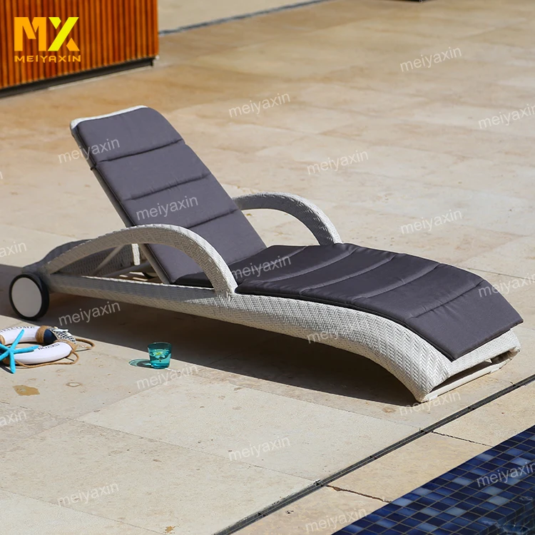 
Swimming patio wicker sun bed outdoor bed leisure chaise rattan sun lounger 