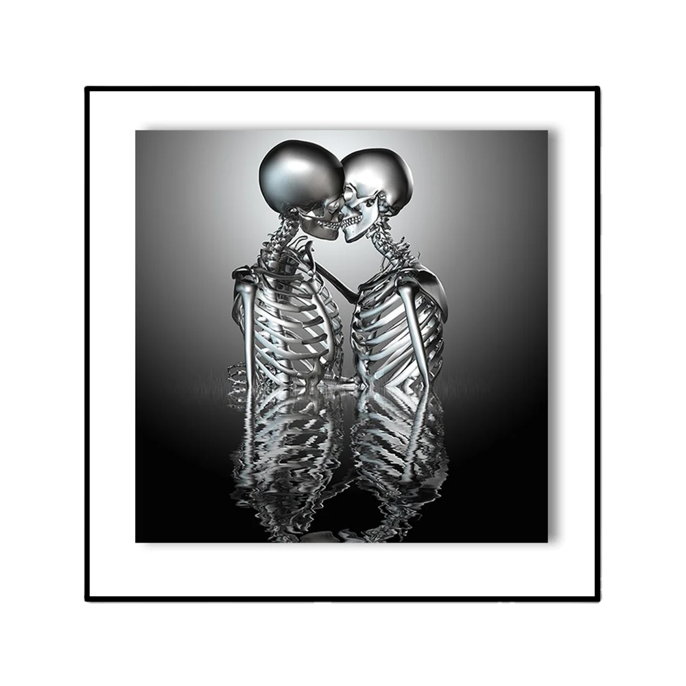 Абстрактная Металлическая 3d-фигурка статуя искусство холст живопись романтическое абстрактное металлическое настенное домашний