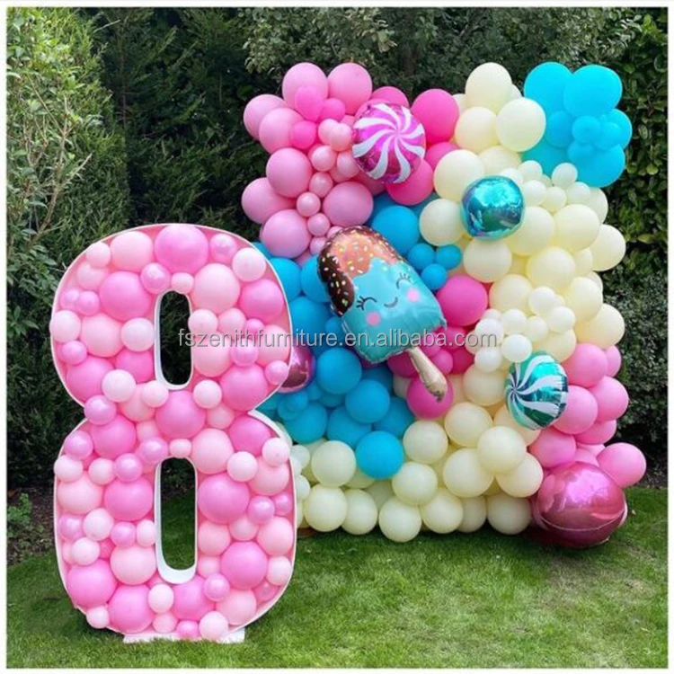 Birthday Party Decor Custom Mosaic Letter Star Alphabet Metal Stand DIY Balloon Frame Number
