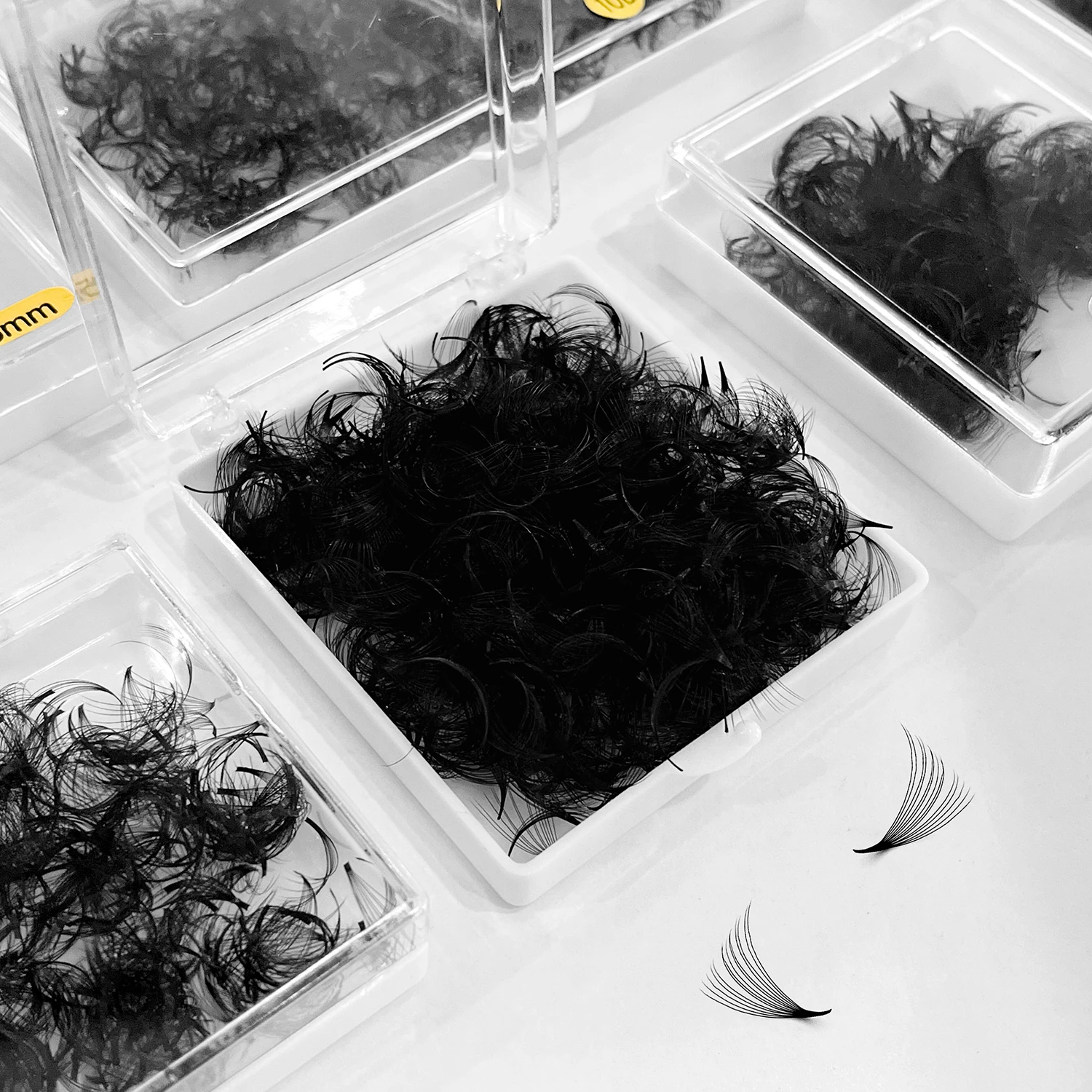 Abonnie Loose Mink Soft Volume Long Stem Handmade 14D Loose Fans Korea Promade 10D Premade Loose Fans