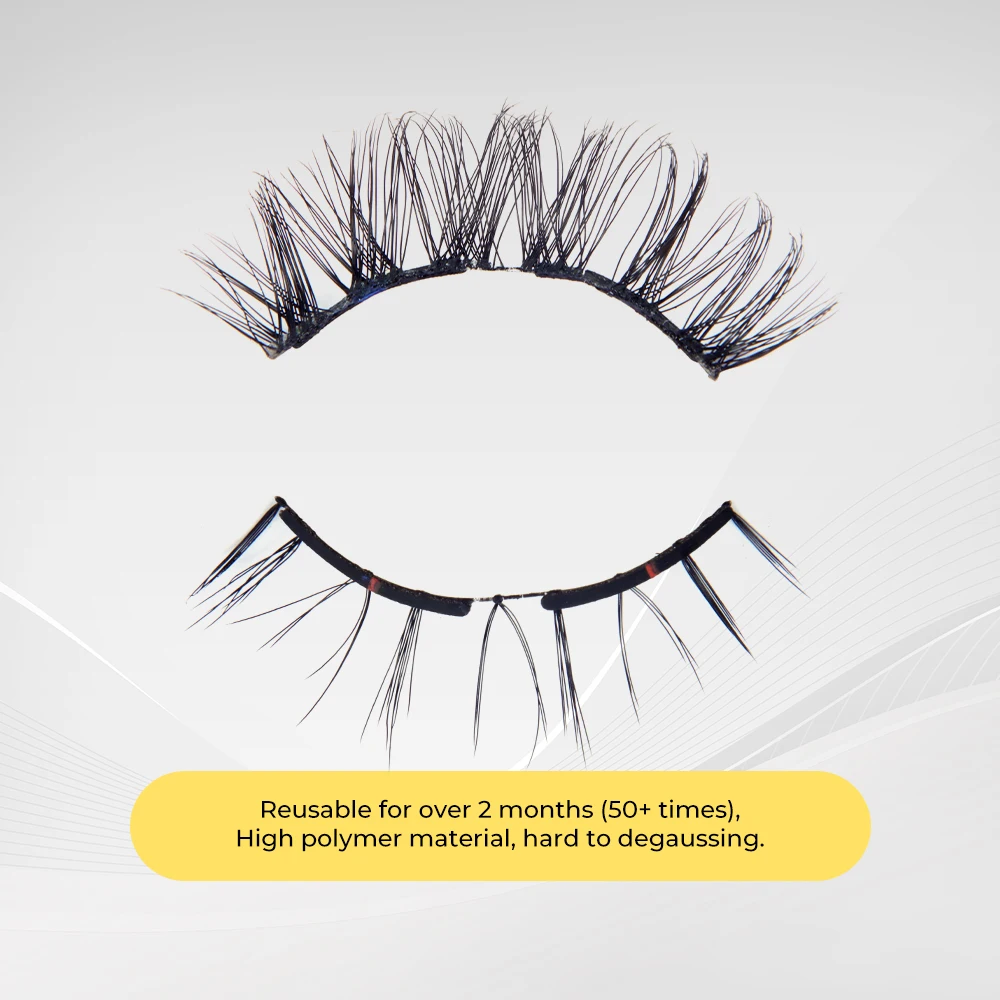 Easy To Wear Quantum 3D Magnetic Eyelashes No Glue No Eyeliner Magnetic Lashes With Applicator
