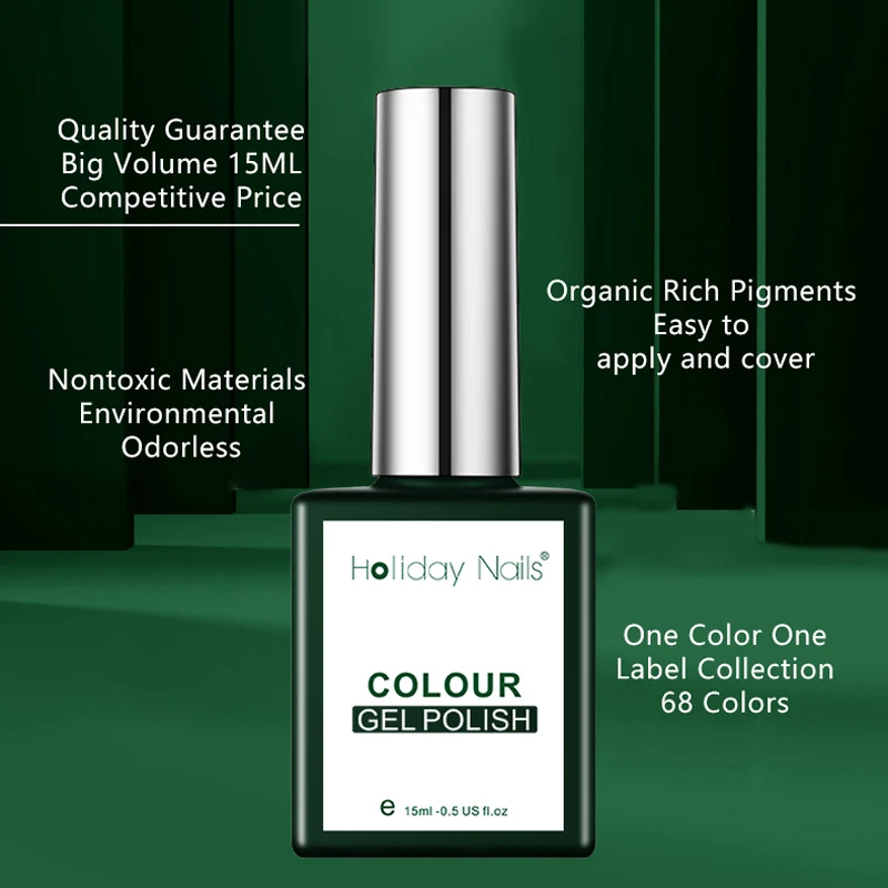 Holiday Nails  art products high quality 7ml soak off colorful gel varnish nail lacquer private label uv led nail gel polish