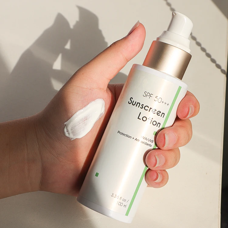 Высококачественный минеральный солнцезащитный лосьон SPF50 +++ для чувствительной кожи водостойкий мерцающий увлажняющий крем