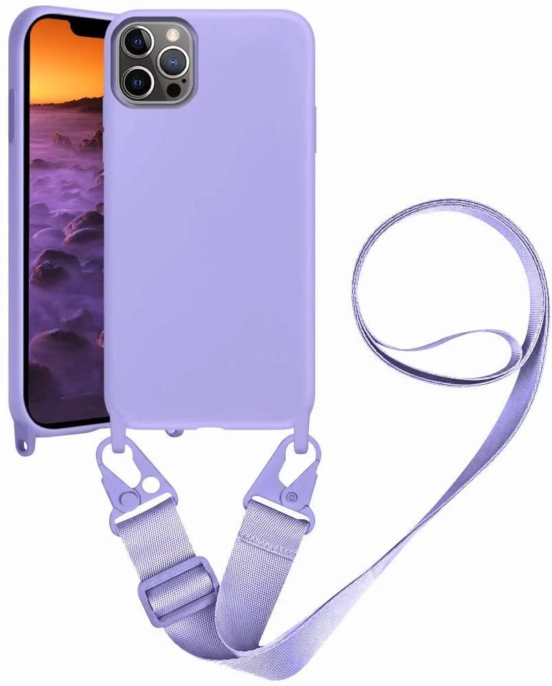 Amazon New style lanyard phone cover case for Huawei Samsung iphone13 12 11 Pro Max shockproof protective case cover