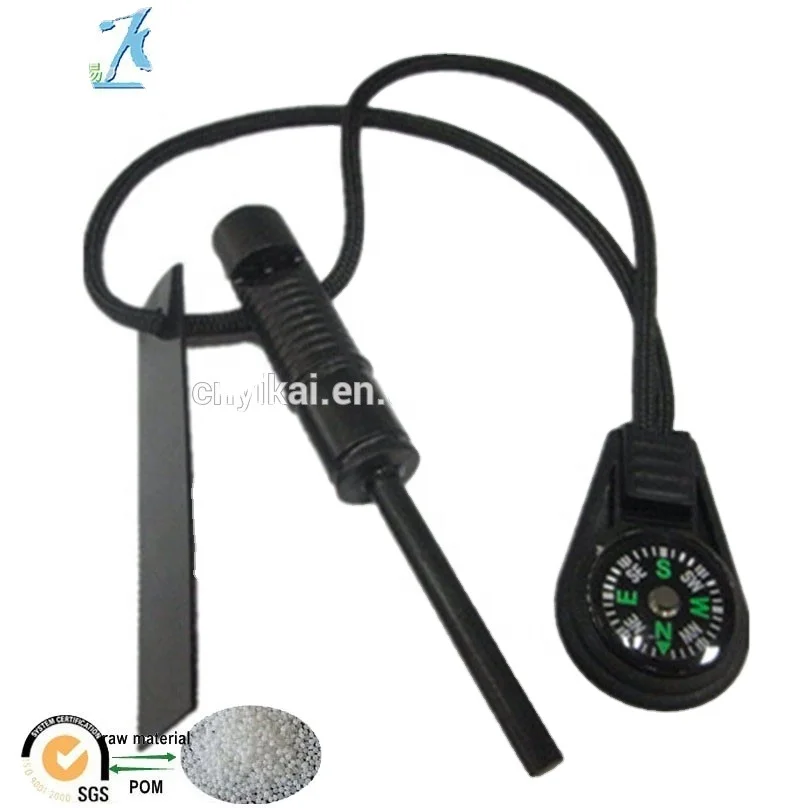 2015 new Fire Starter Ferro Rod ,Fire Starter Ferrocerium fire Stone Magnesium flint rod with compass zipper pull