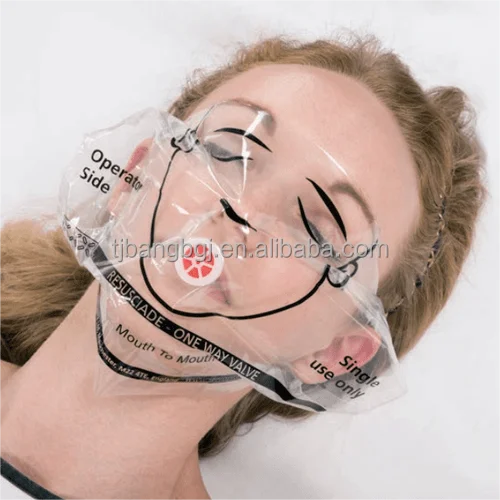 CPR Mask Rescue Face Shields With One-way Valve Breathing Barrier For First Aid Or AED Training