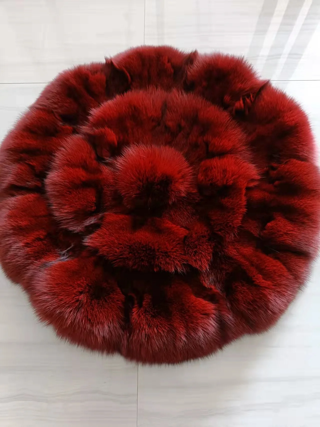 Real Fox Fur Throw Cushion Colorful Plush Shaggy Carpet Natural Fox Skin Fur Carpet for Home Decor