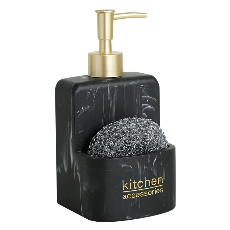 
Marble Effect Resin Liquid Soap Dispenser Cleaning Ball Holder Kitchen Accessories 