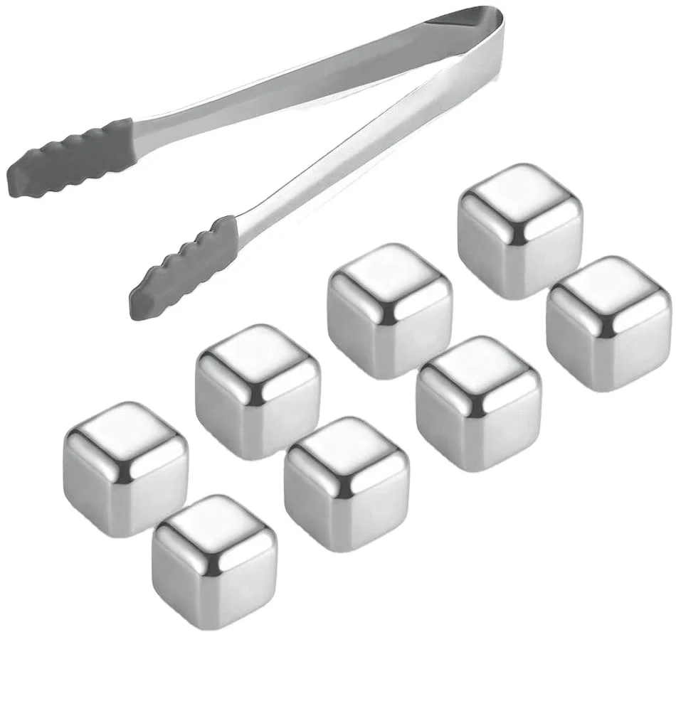 Metal Reusable Ice Cubes Chilling Stones Stainless Steel Ice Cubes