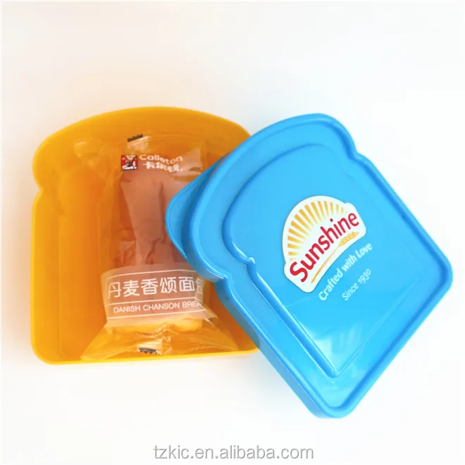 Lunch & Munch Plastic Lunch Box Sandwich Storage Container with Lid, Pink