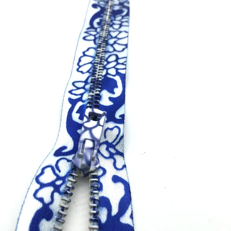 Junye Customized 5# Open End / Close End Colorful Tape  Printing  Metallic  Zipper For Garment