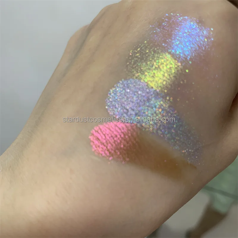Private Label High Pigment 6 Color Glitter Shimmer chameleon Vegan DIY Square Eyeshadow Palette