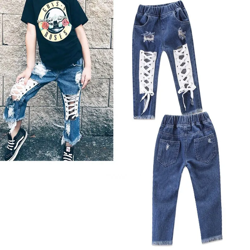 
new pattern hole trousers jean baby girl pants 