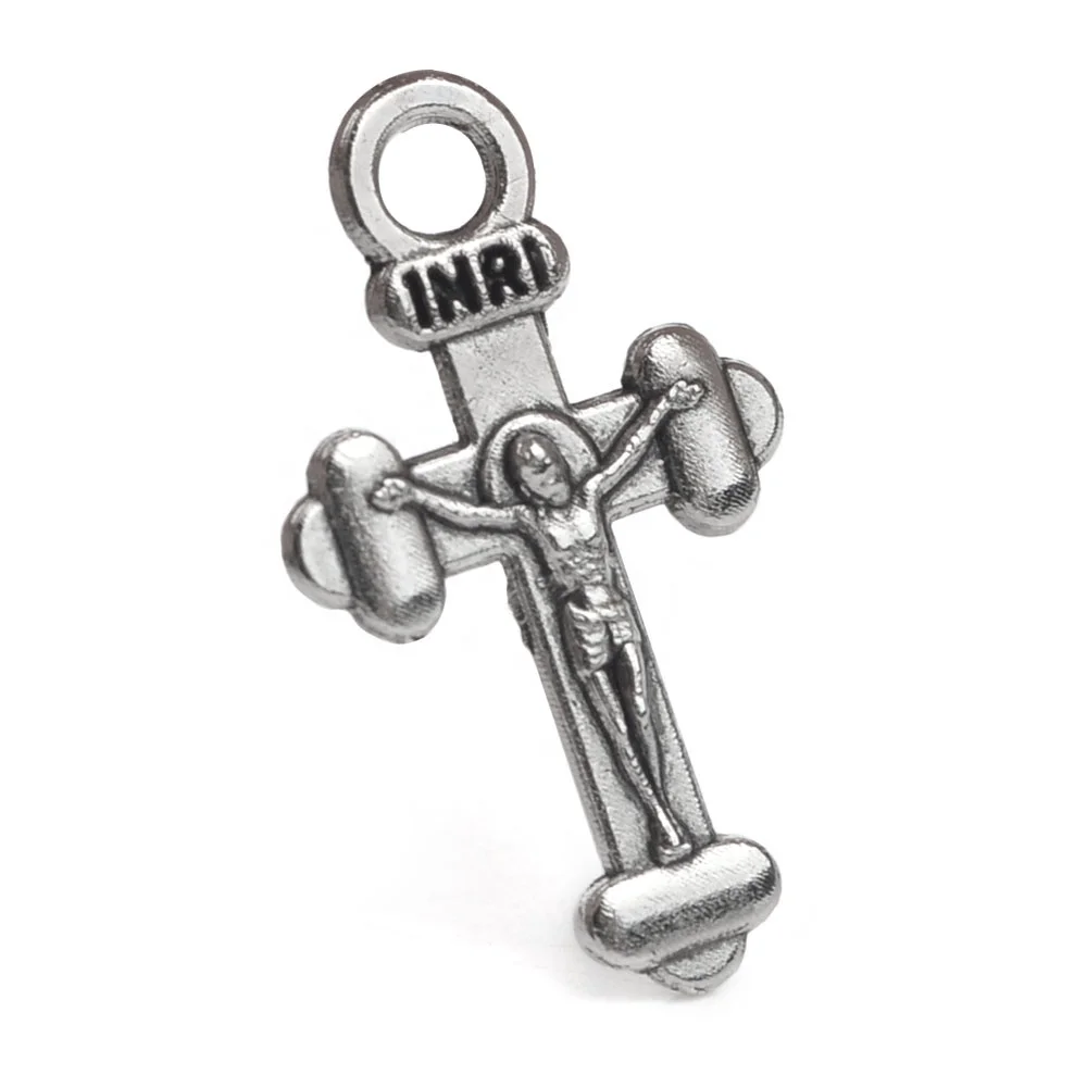 Catholic 20mm Small  Bracelet Cross Religious Classic Charm Metal Crucifix Pendant