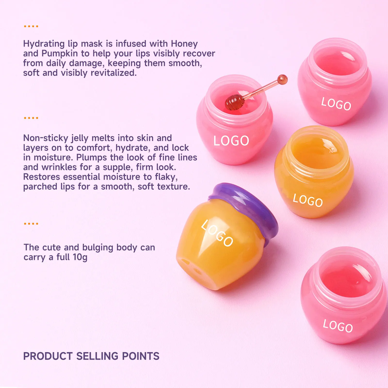 Wholesale High Quality Fade Lip Lines Bee Balm Hydrating Lip Mask Honey&Sakura Exfoliator Repair Sleeping Lip Balm