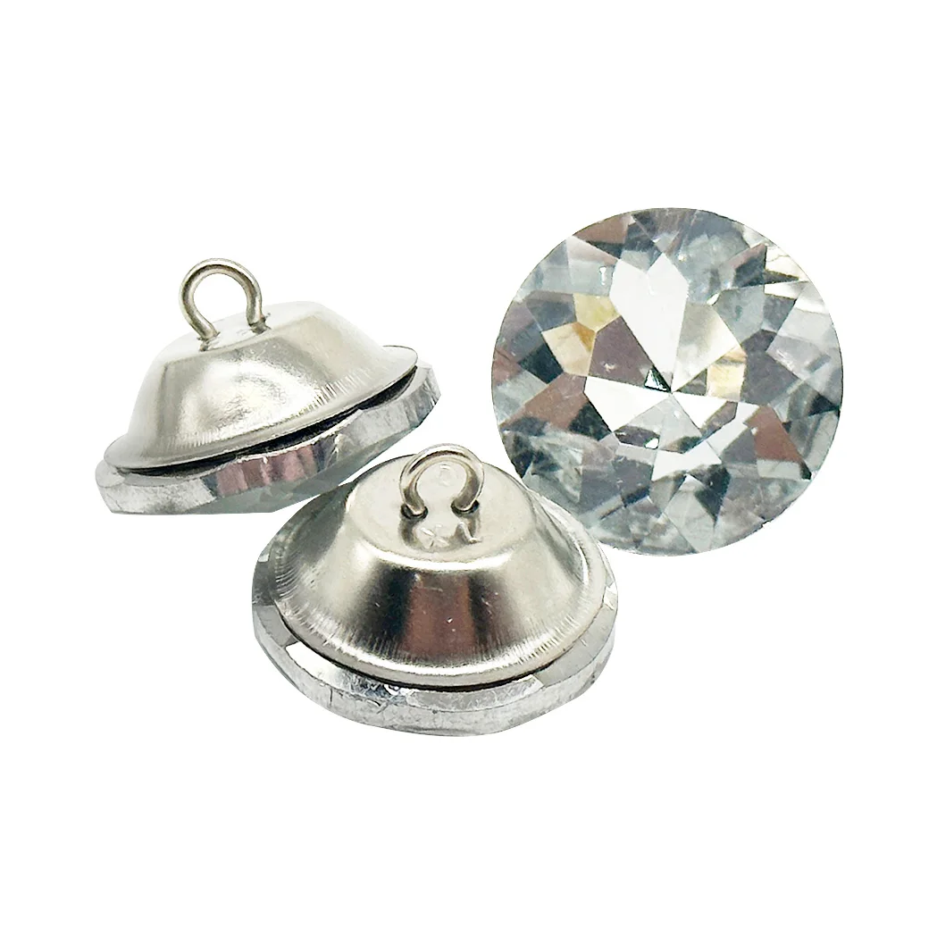 Pinlong Sofa Accessories Decorative Round Glass Diamond Button Custom Upholstery Buckle For Furniture Sofa