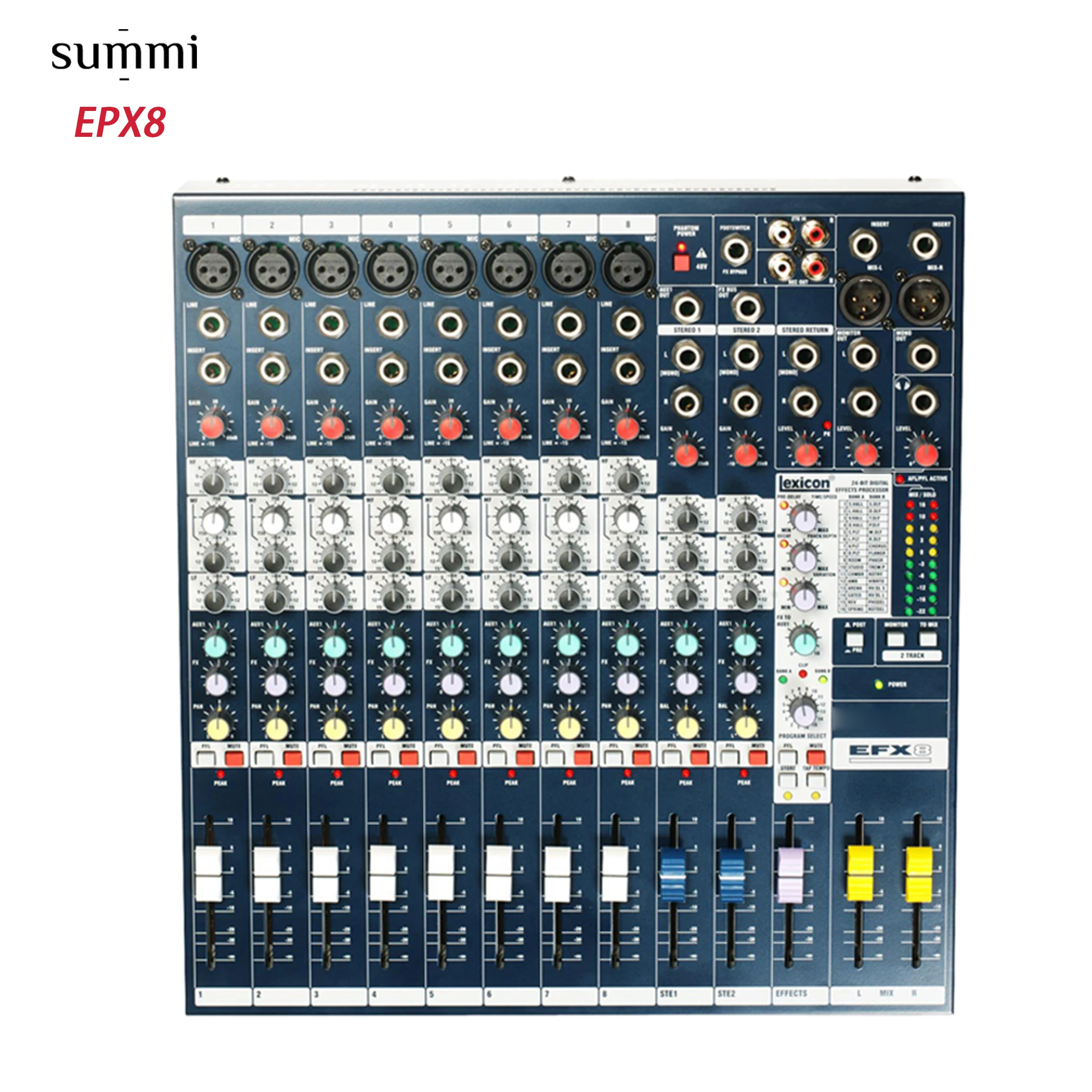 EFX8 Professional DJ Mixer USB Console Audio 8 Channel Multi-Purpose Audio Mixer For High-Performance