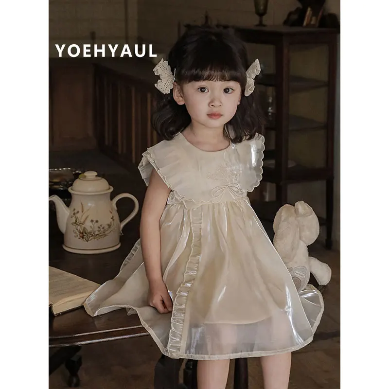 Factory OEM / ODM Children Lace Dress Patterns Luxury Sleeveless Froks Girl Dress Cotton Lining Baby Party Dress Princess