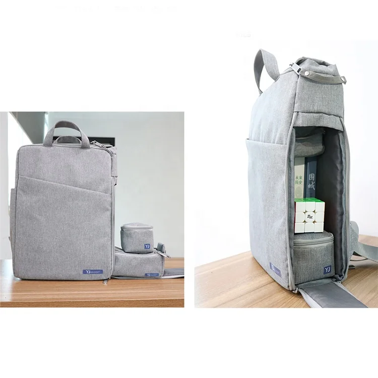 Yongjun Fashion Puzzle Grey Multi-functional Magic Cubes Backpack Shoulder Bag