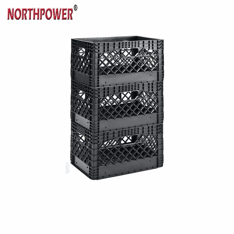 Plastic Unfolding 6 Gallon 24 Quart Rectangular Dairy Milk Crate