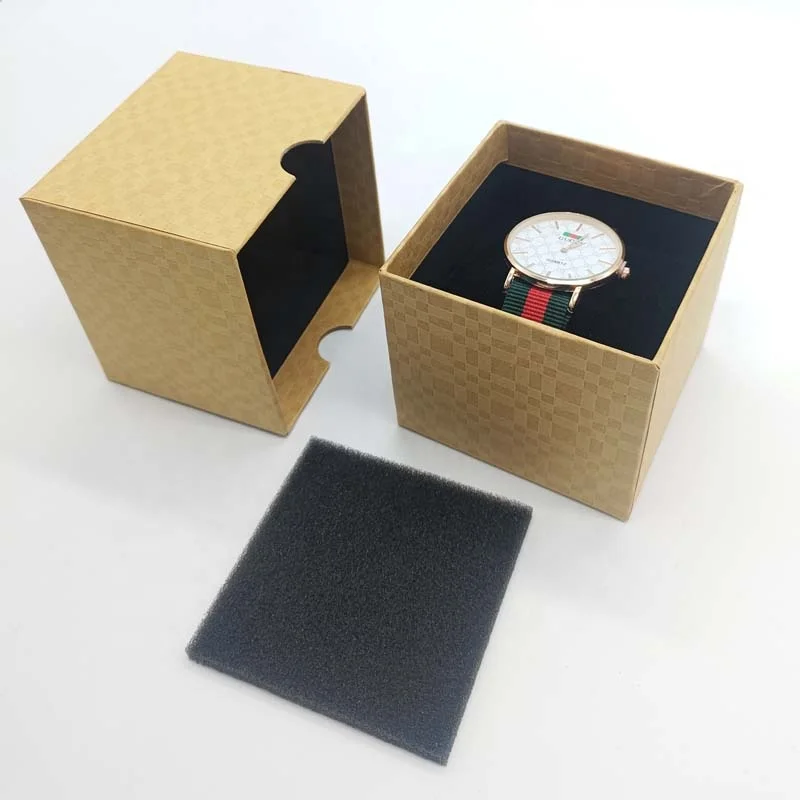 Hot Selling Custom Logo Watch Case 2021 Wholesale Single Cardboard Display Gift Package Watch Box With Foam Insert