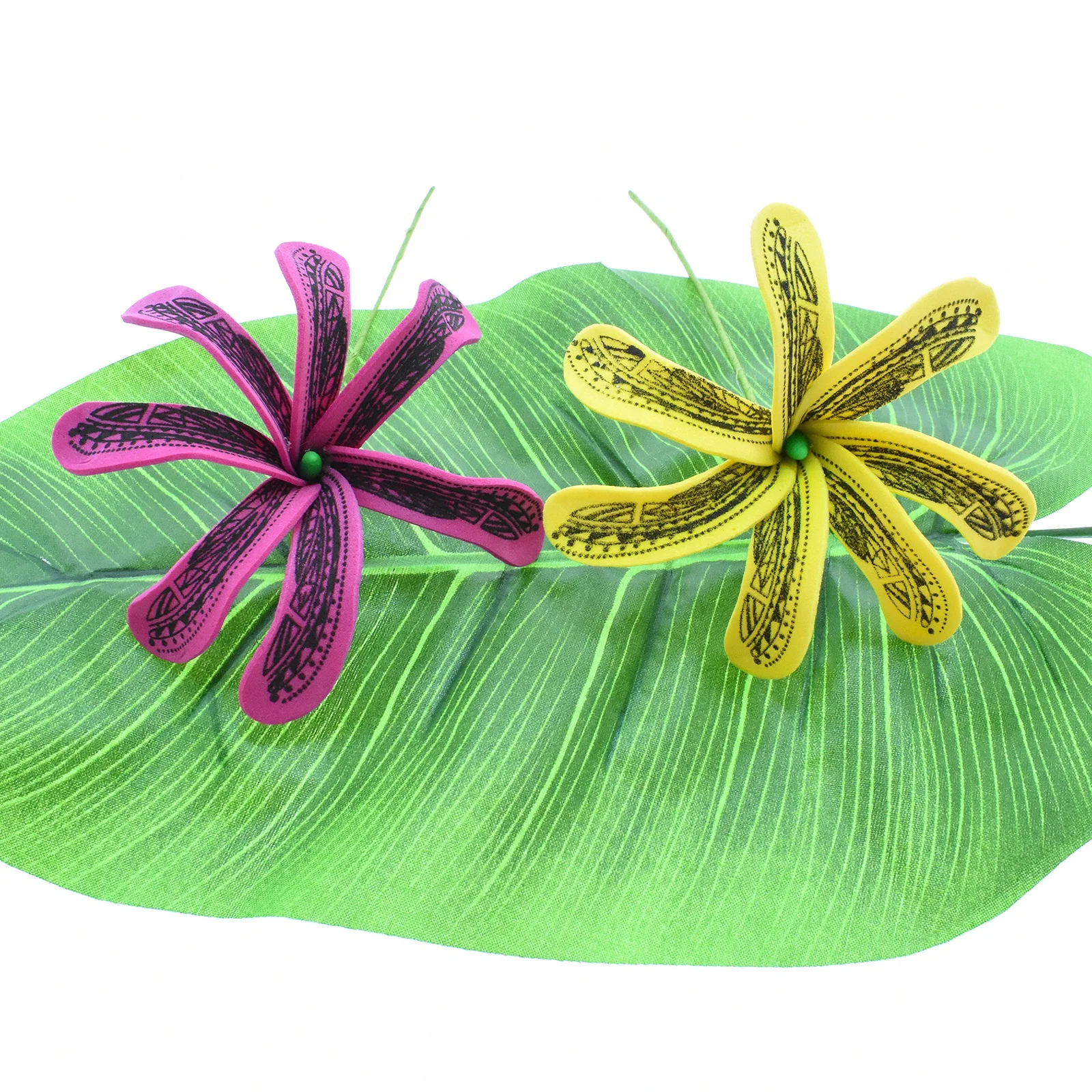 
Hot selling hawaiian beach style hair accessories vacation wedding party floral hair pin foam tiare flower hair stick 