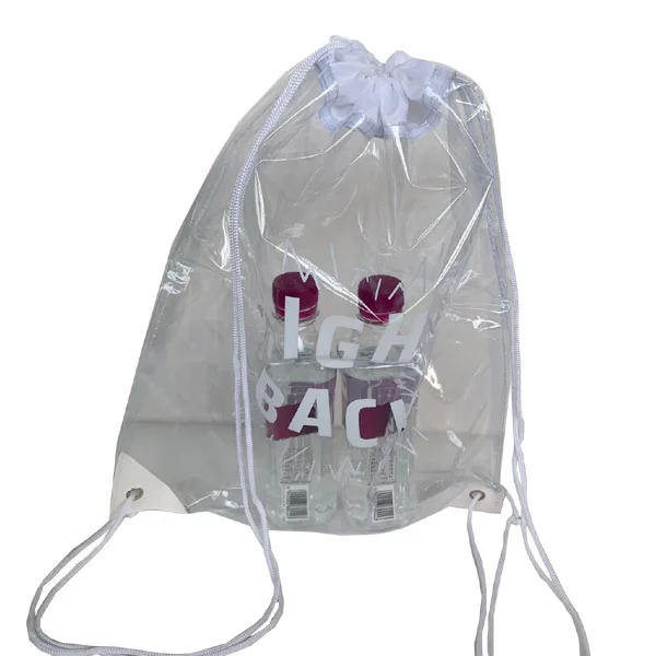 Индивидуальный печатный Пластиковый прозрачный ПВХ мешок на шнурке
