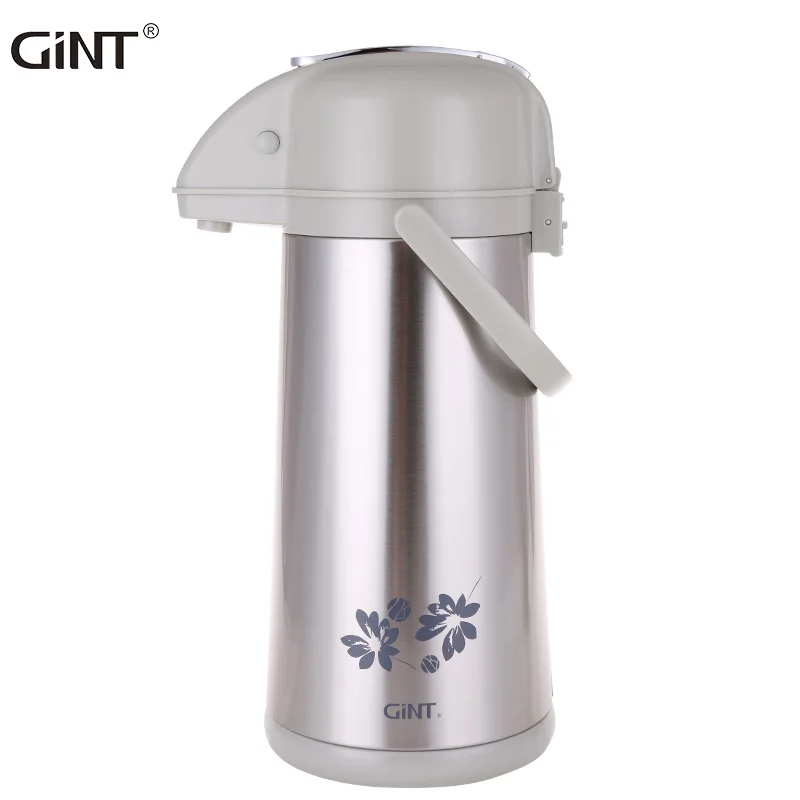 Gint bpa free glass liner 2.2L thermo steel coffee and tea airpots hot pump water bottle