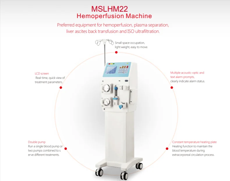  Высококачественный двойной насос MSLHM22 гемоперфузионная машина плазменное разделение для