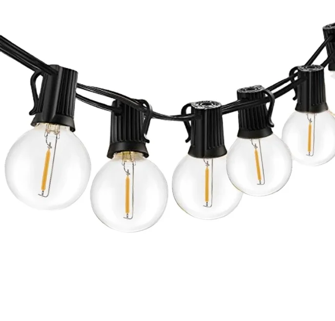 Outdoor waterproof 100ft patio lights solar power string light with edison LED bulbs