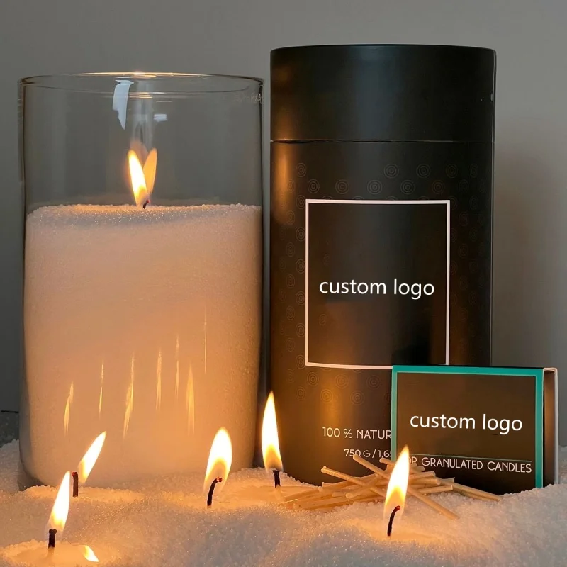 Custom Refillable sand Candle Wax granulated DIY Pearled Candle All Natural Reusable Candle Making Sand Wax Set