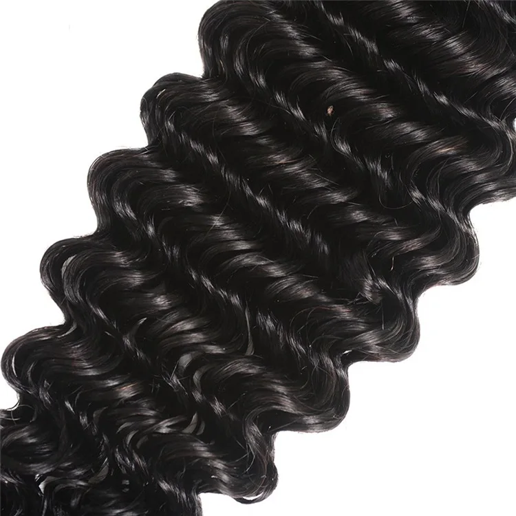 
Hot sell 8A Deep Wave Curly 1B Color Human Virgin Hair 