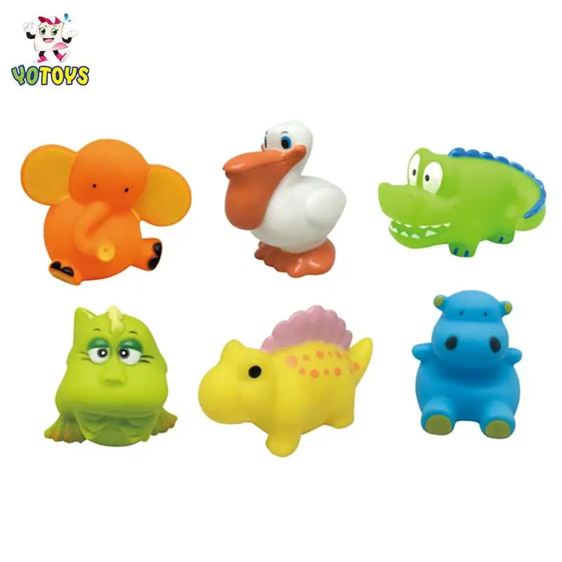 Оптовая продажа, резиновые игрушки Land Animal, слон, динозавр, Детские Игрушки для ванны с животными из ПВХ