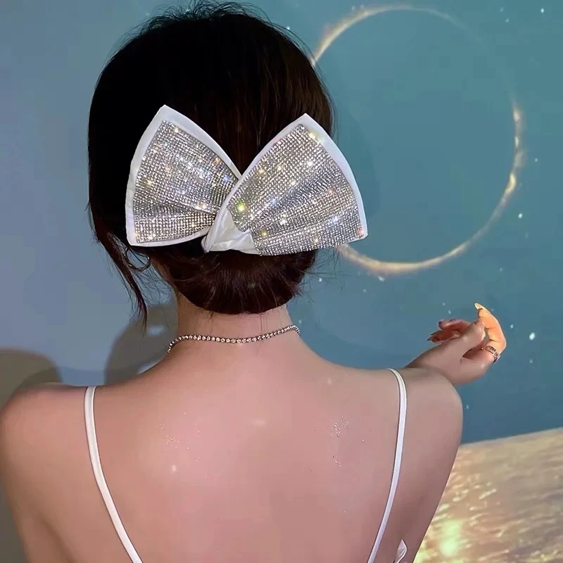 Net celebrity lazy twisting clip super fairy temperament bow hairpin female summer headdress back head ball head hair artifact