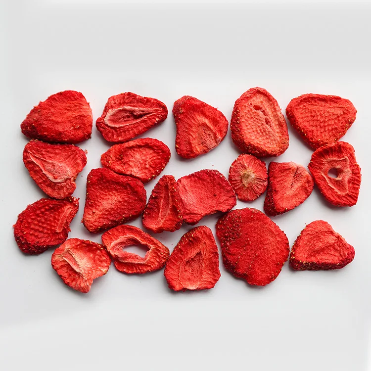 Top-Level Bulk Sliced Freeze-Dried Strawberries FD Strawberry Dices in Vacuum Packed Water Preservation Process