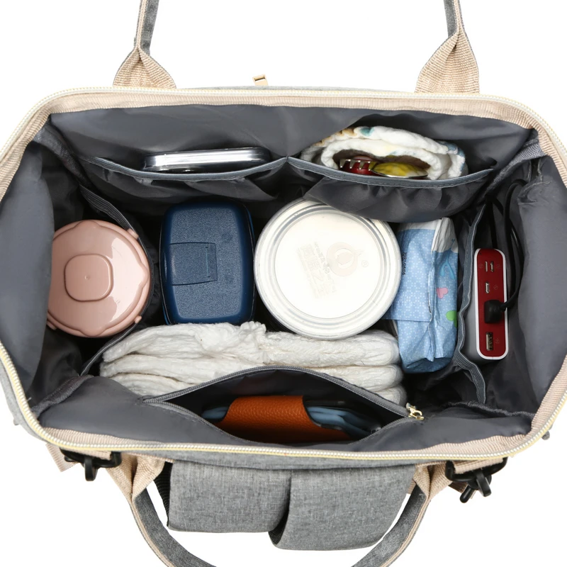 Convertible newborn nappy wet Maternity bag baby changing basket stroller caddy organizer diaper bag backpack with usb