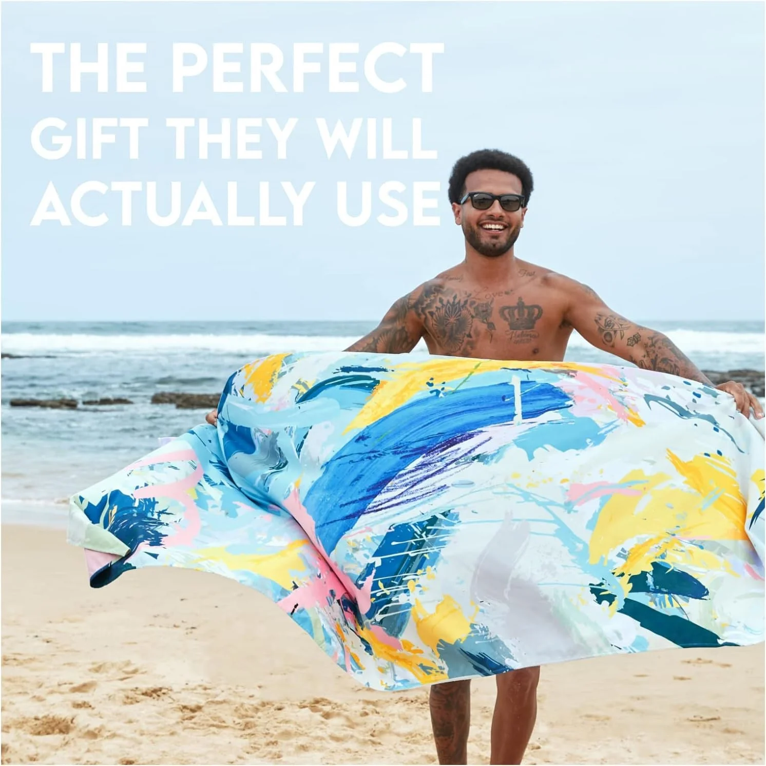 Luxury sublimation extra large recycled sand free rpet microfiber suede waffle Beach Towel Microfibre with Logo custom print