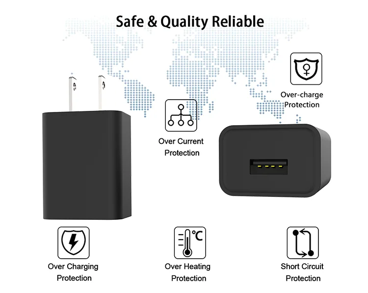 DOE6 ETL GS ERP CE Certification US plug  5V1A universal single usb home travel power adapter wall charger